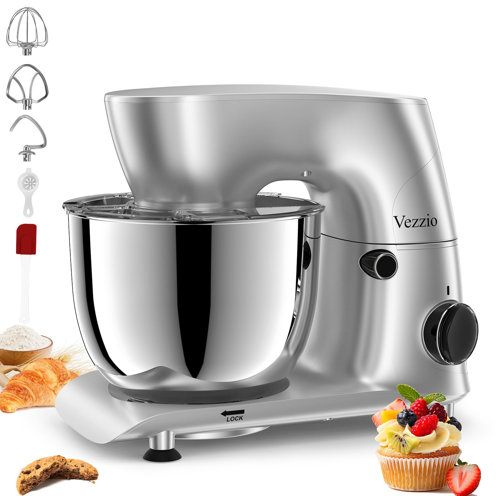 Amazon.com: Vezzio Stand Mixer,6 Quarts,10-Speed Tilt-Head